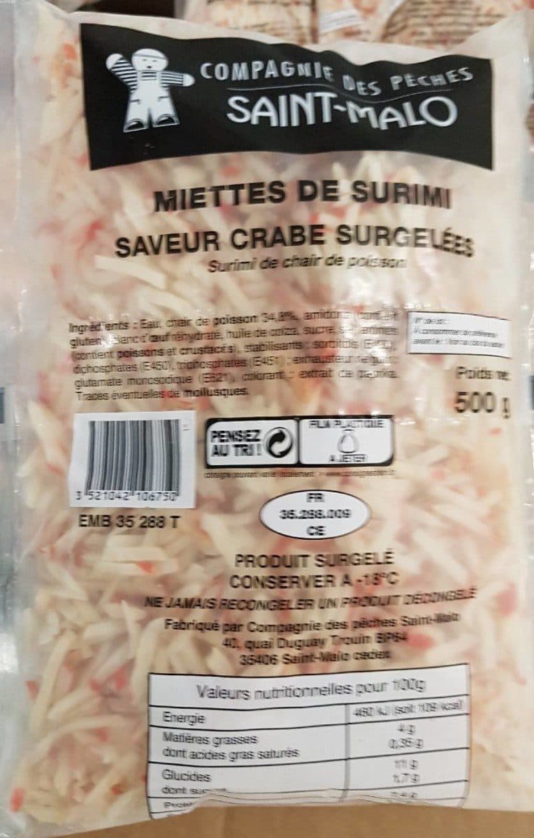 Compagnie des Pêches Saint-Malo Miettes de surimi packshot