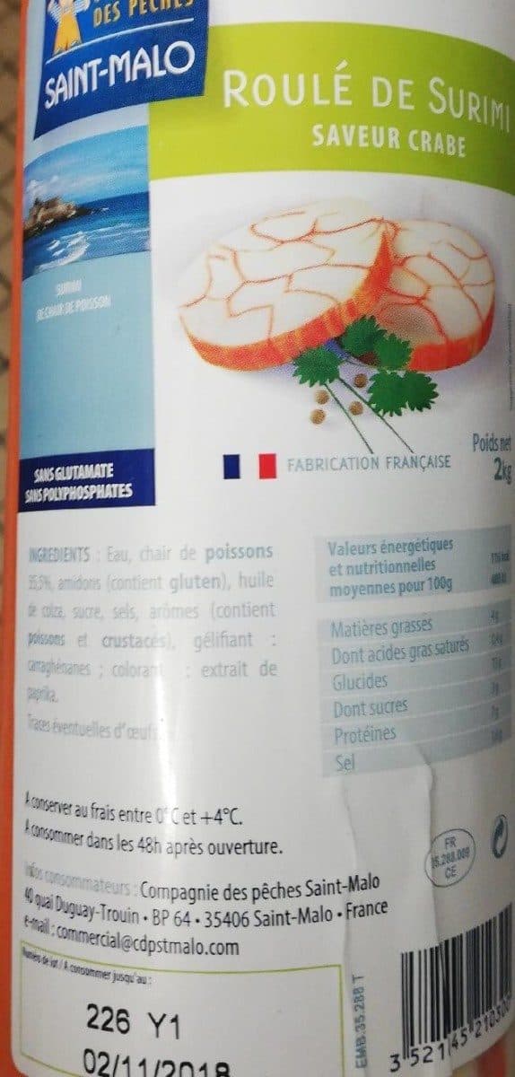 Compagnie des Pêches Saint-Malo Roule de surimi packshot