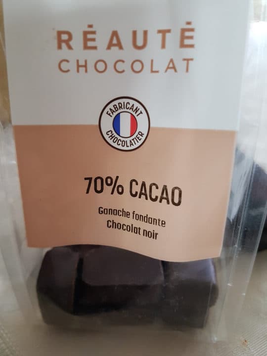 Réauté Ganache Chocolat noir fondante 70% packshot