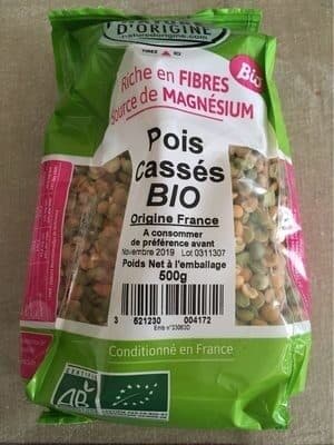 Nature D'origine Pois cassés bio packshot