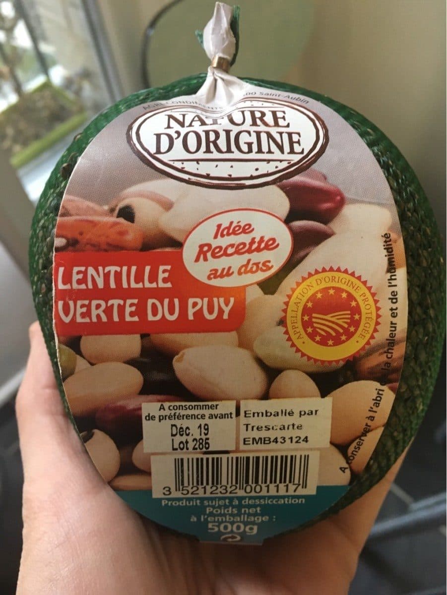 Open Food Facts LENTILLES VERTES DU PUY 500G NATURE D'ORIGINE packshot