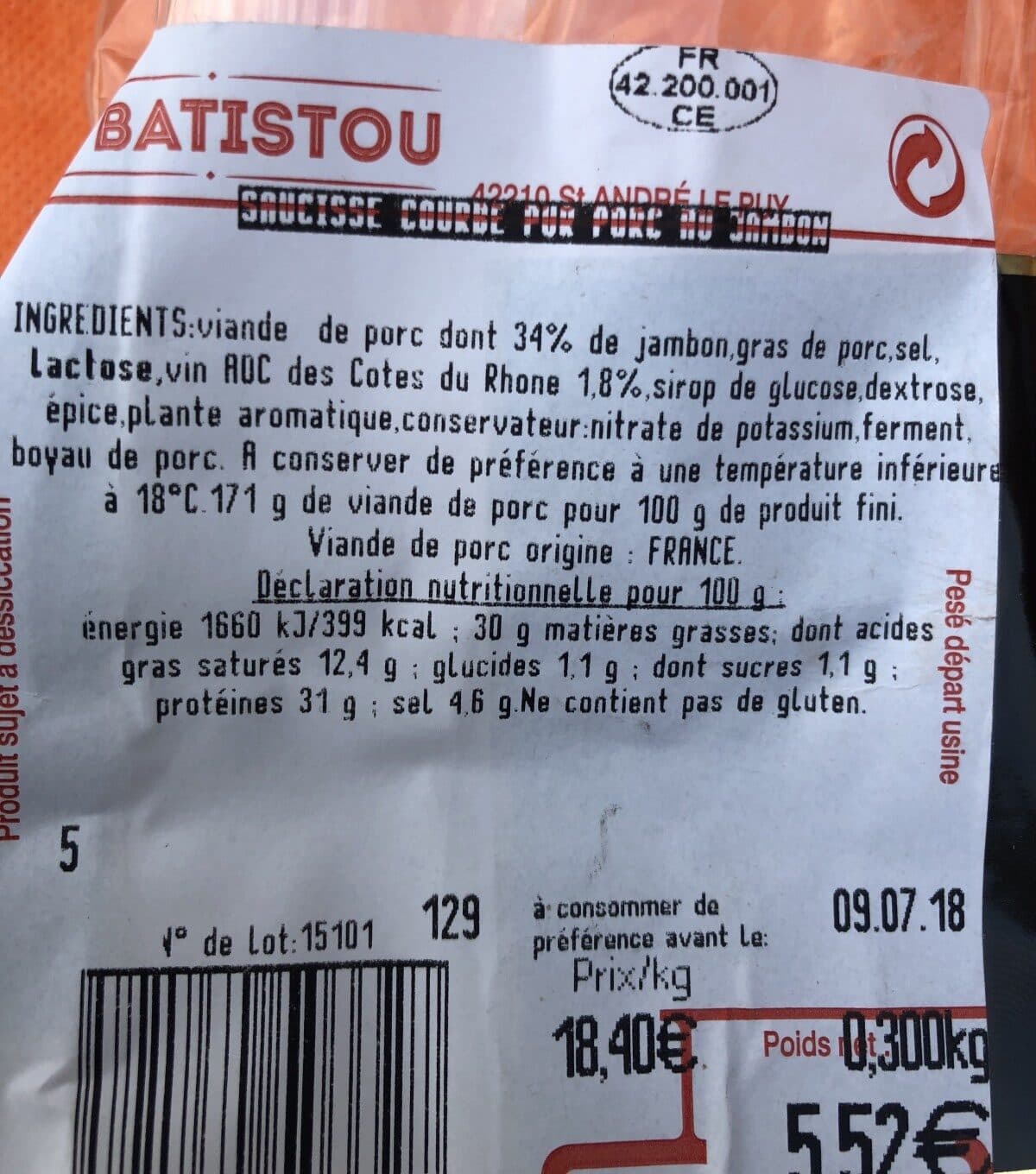 Open Food Facts Le Batistou packshot