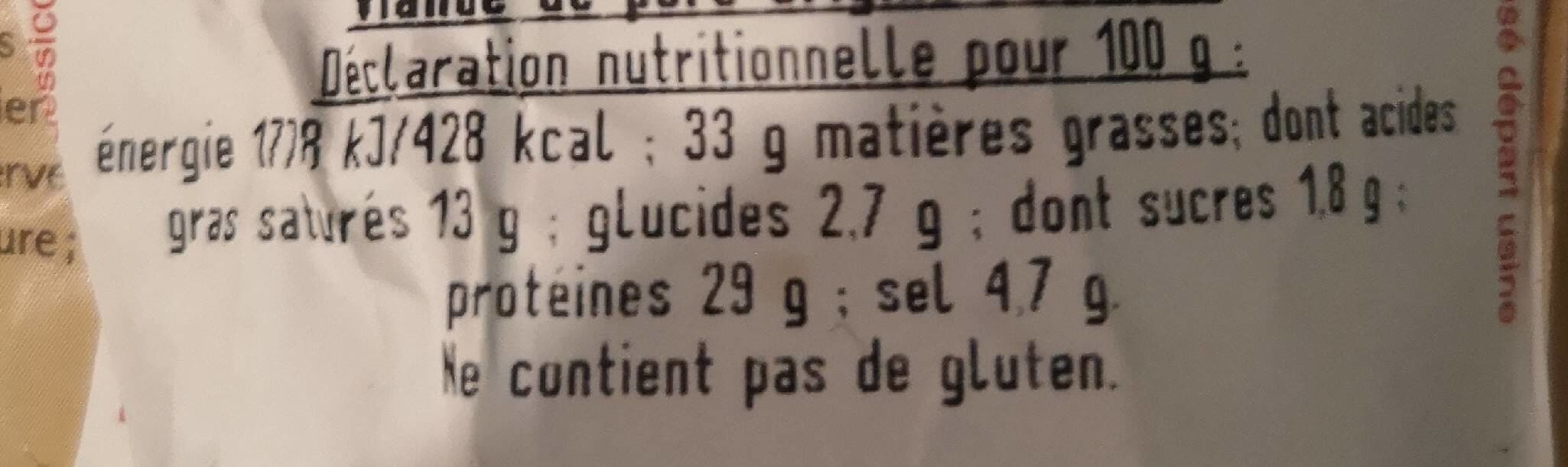 Open Food Facts Saucisson pur porc enrobé aux herbes packshot