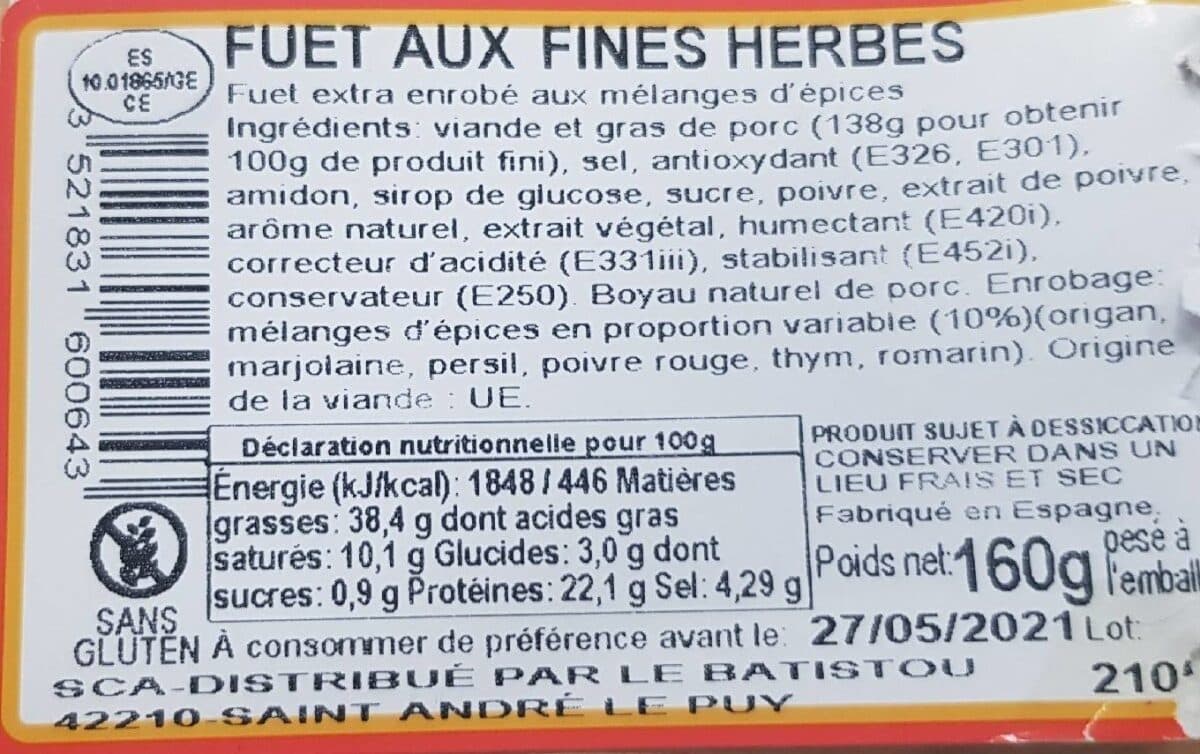 Le Catalan Fuet au fines herbes packshot