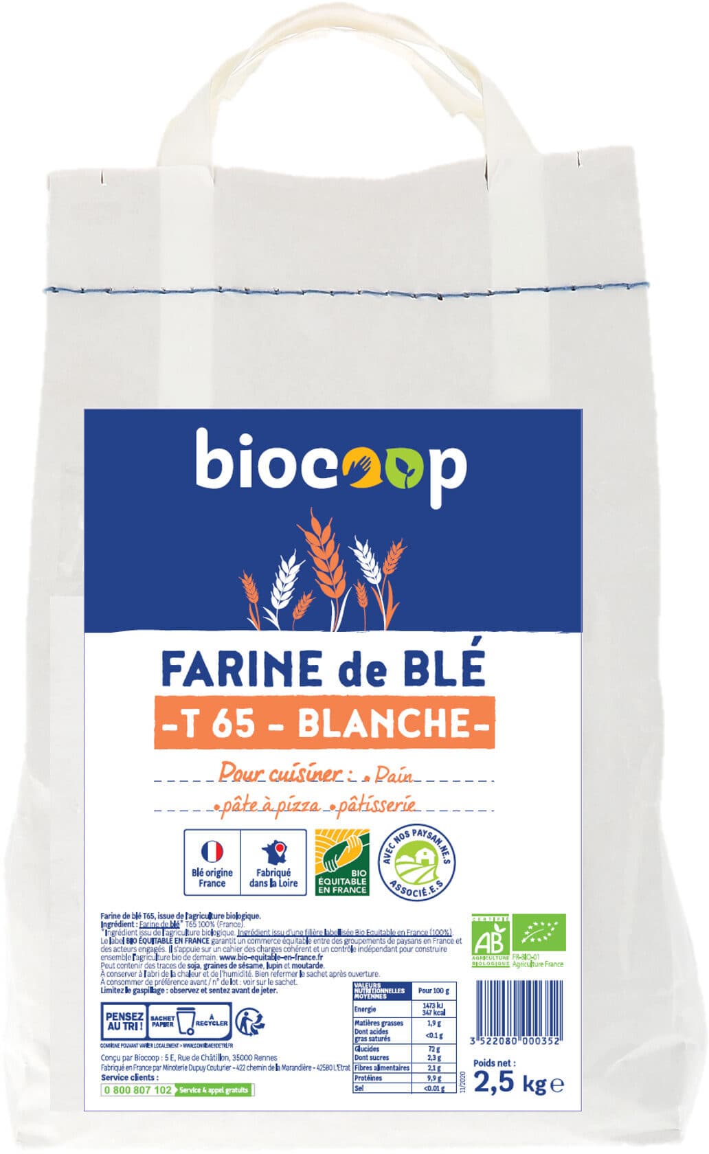 Biocoop Farine de blé T65 packshot