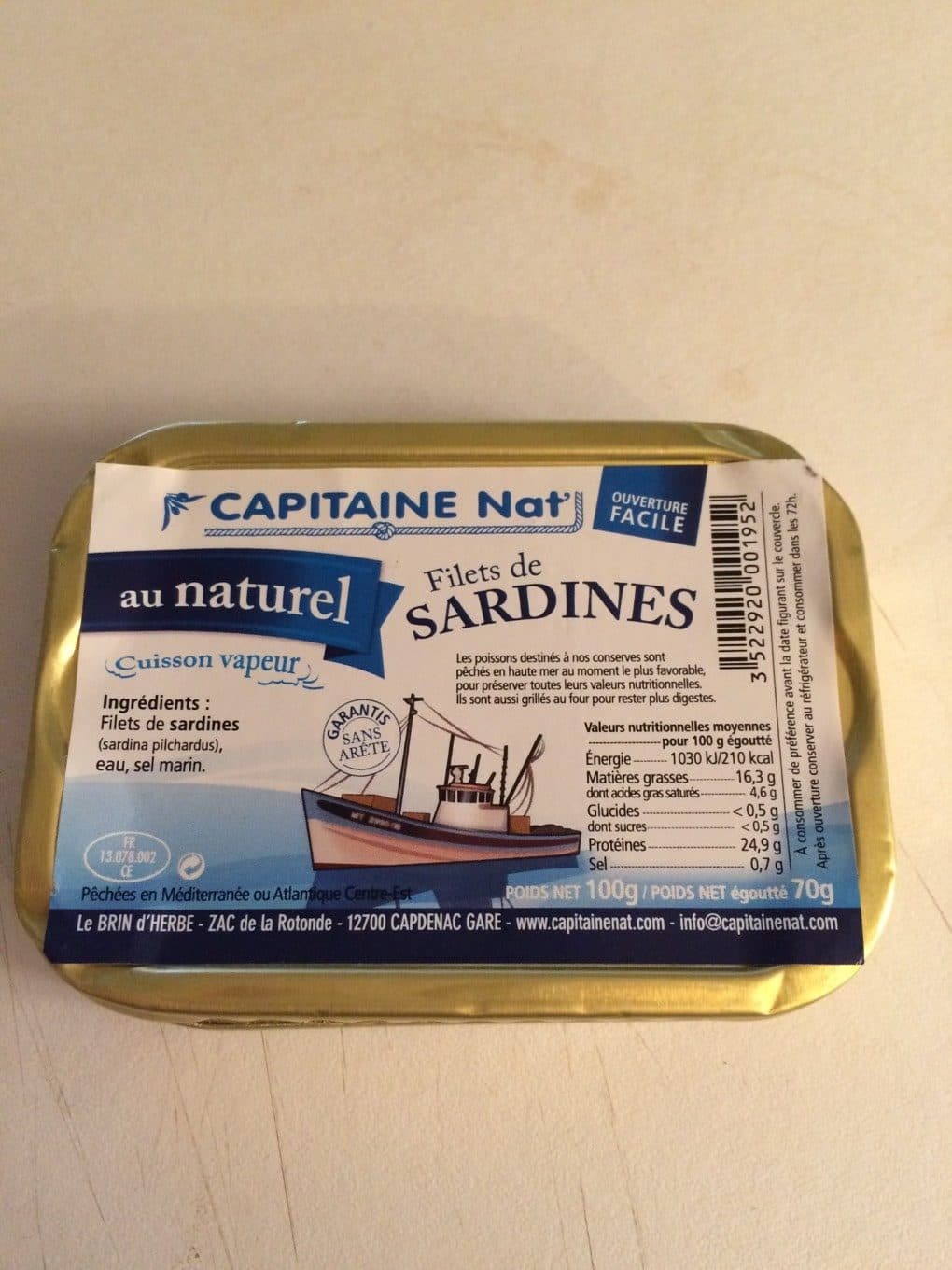 Capitaine Nat’ Filets de sardines packshot