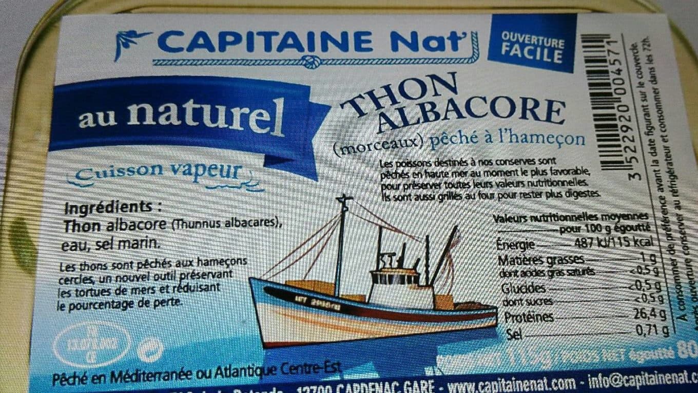 CAPITAINE Nat Thon albacore pêché à l'hameçon packshot