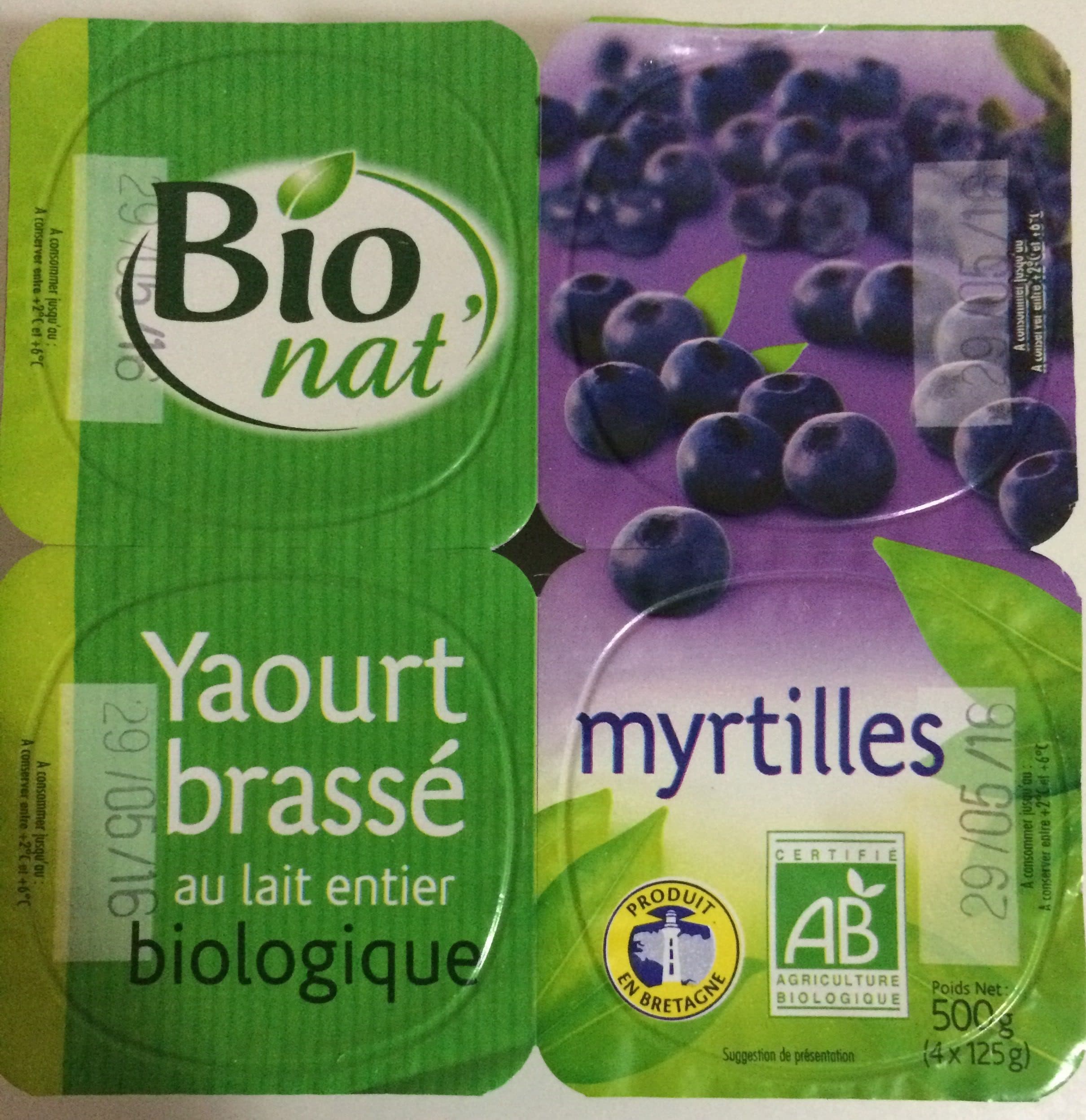 BIONAT Yaourt Brassé Myrtilles packshot