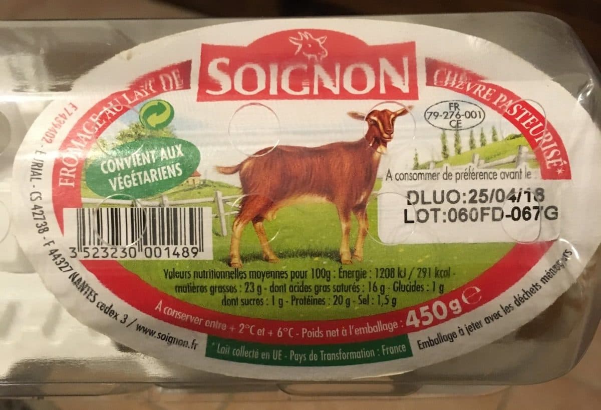 Soignon BUCHE CHEVRE PASTEURISÉ packshot