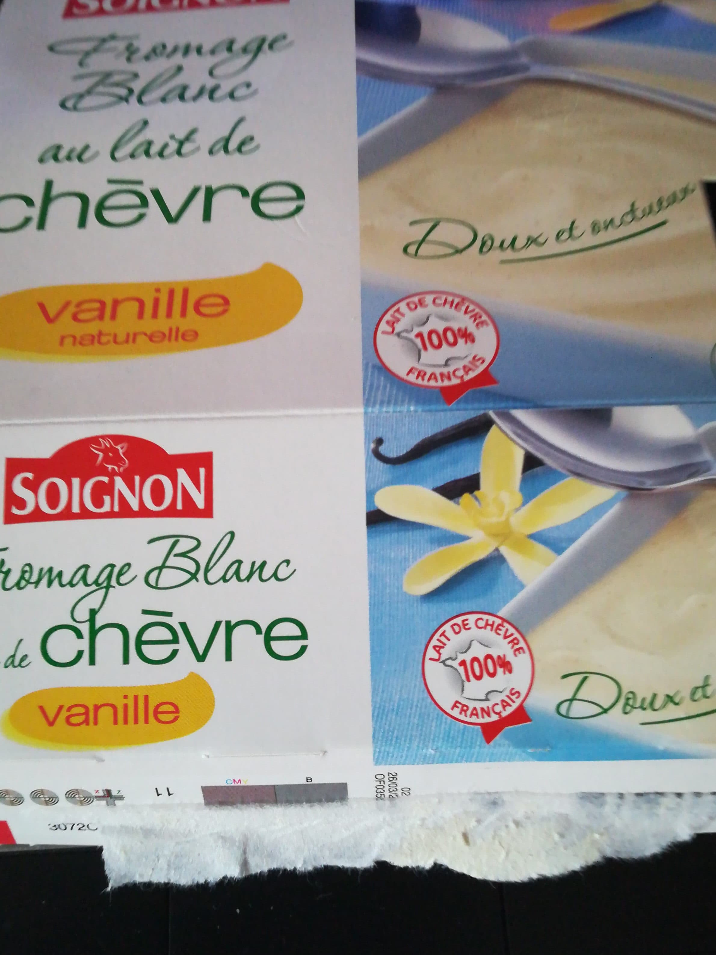 Soignon Soignon fromage blanc vanille au lait de chevre packshot