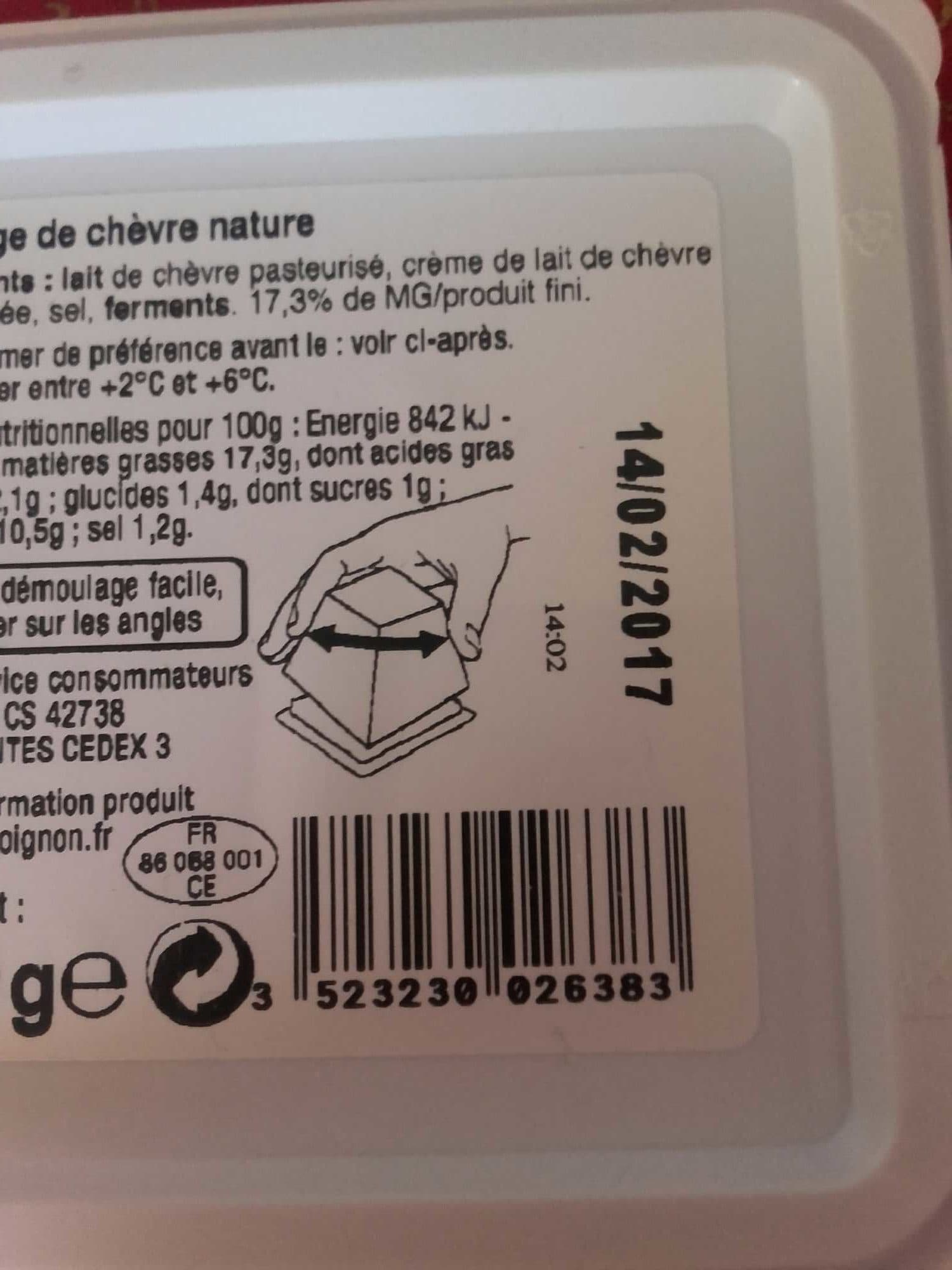 Soignon Fromage de chèvre nature packshot