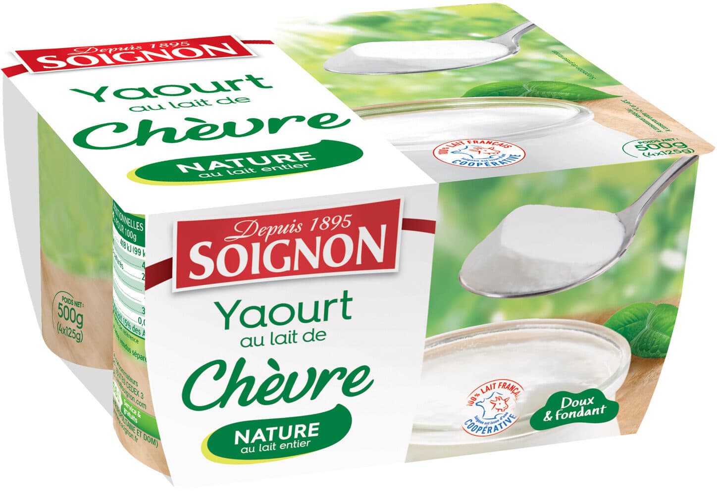 Soignon Yaourt au lait entier de chevre packshot