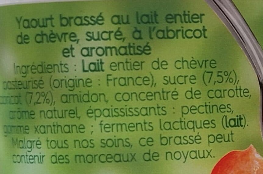Soignon Brassé au lait de chevre abricot packshot