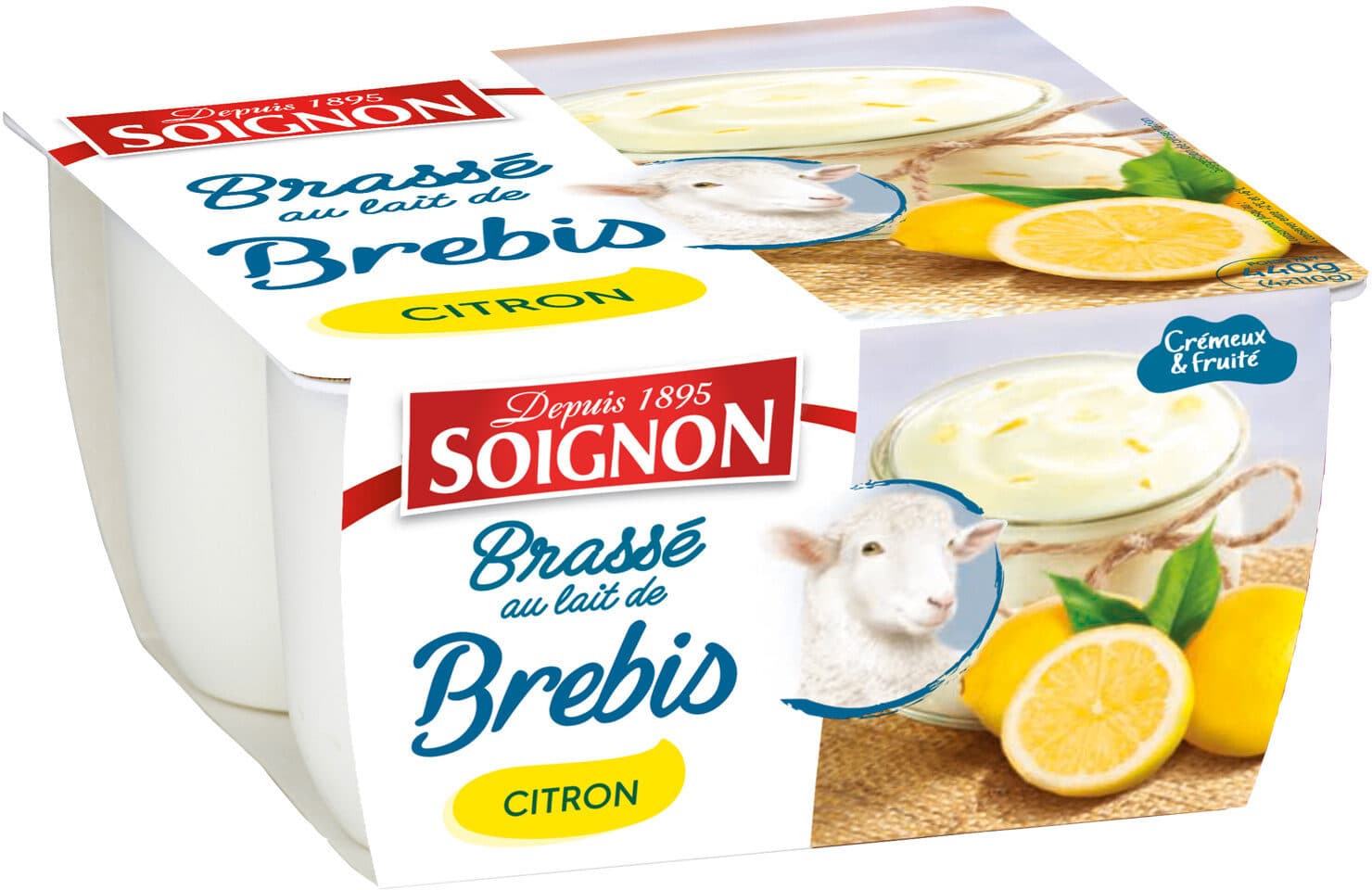 Soignon Yaourt brassé au lait de brebis citron packshot