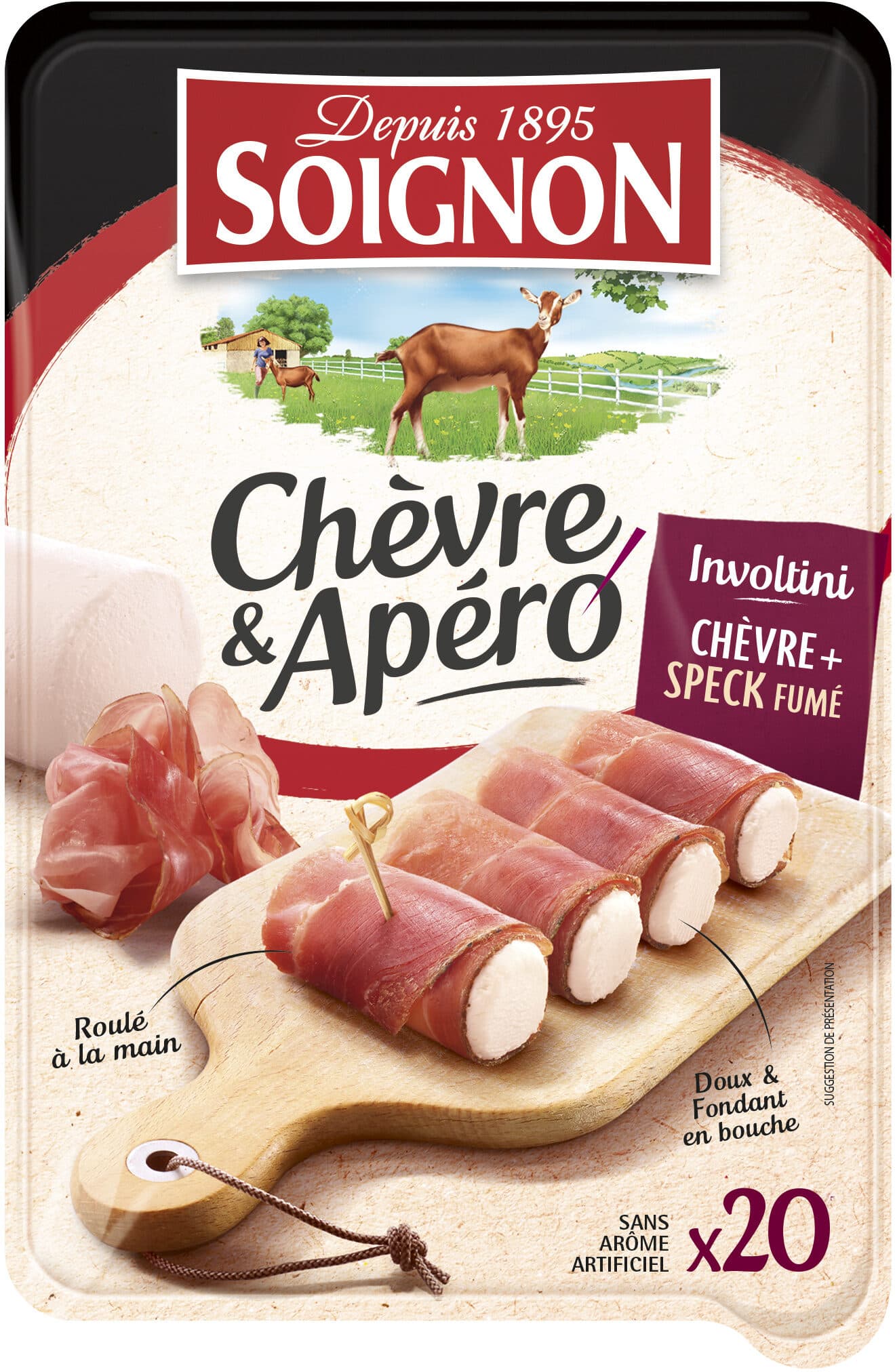 Soignon Les Bûchettes Chèvre & Speck fumé packshot