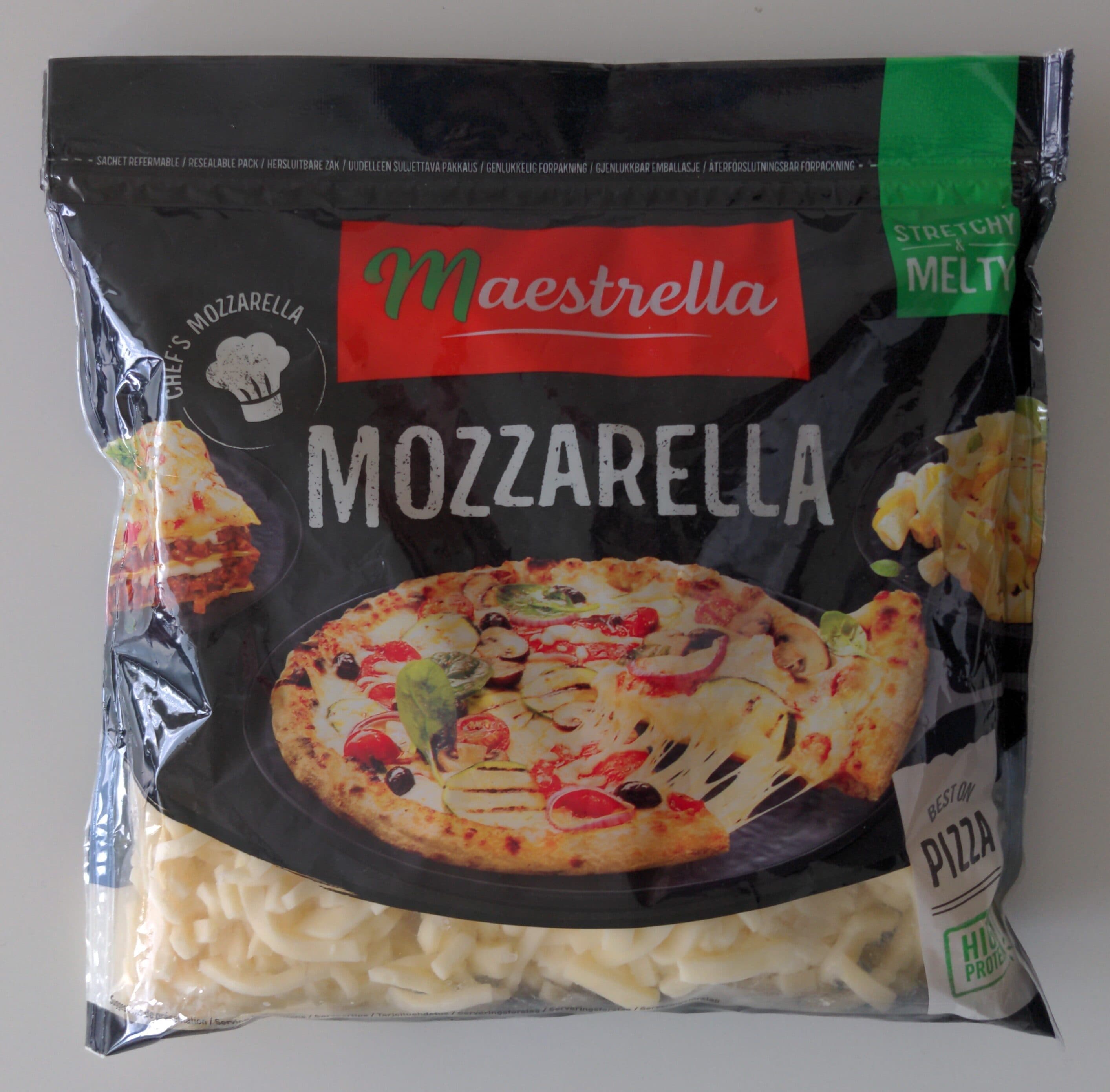 Maestrella Mozzarella for pizza packshot