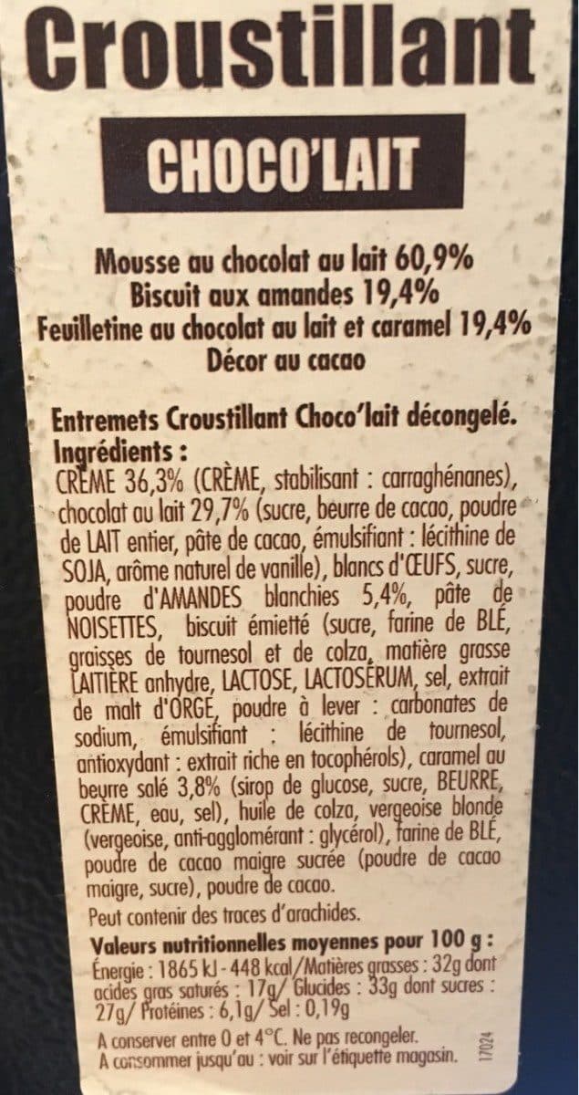 Open Food Facts Croustillant chocolat packshot