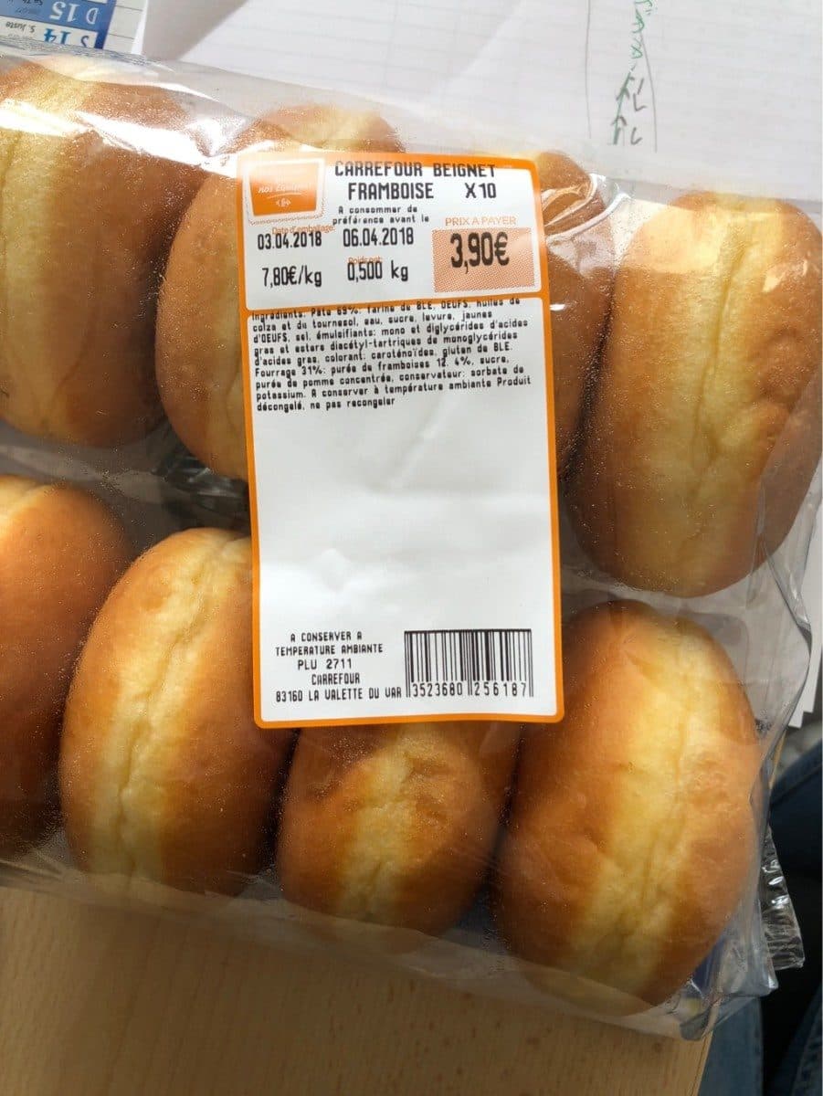 Carrefour Beignets framboise X 10 packshot