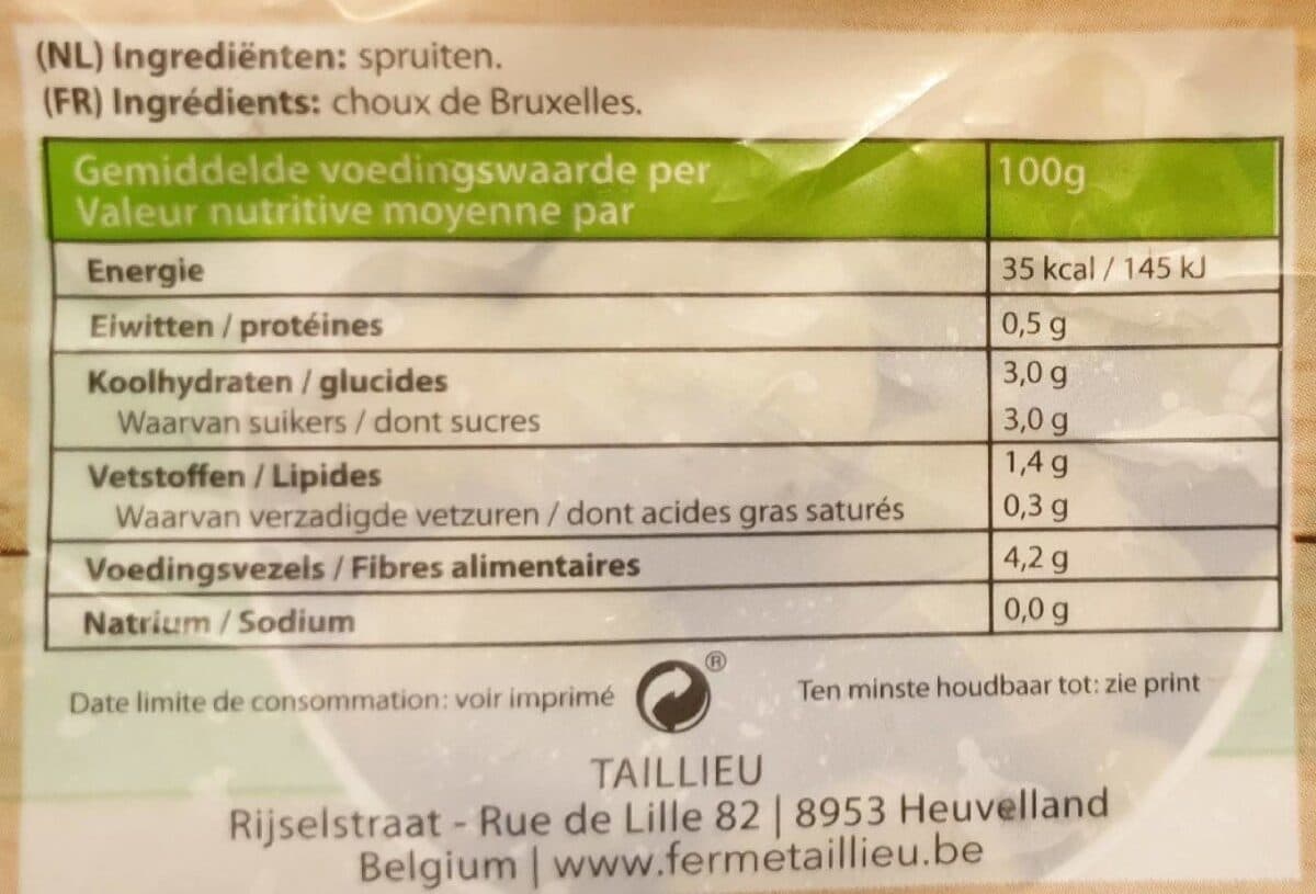 Les Nouveaux Producteurs Du Nord Choux de Bruxelles packshot