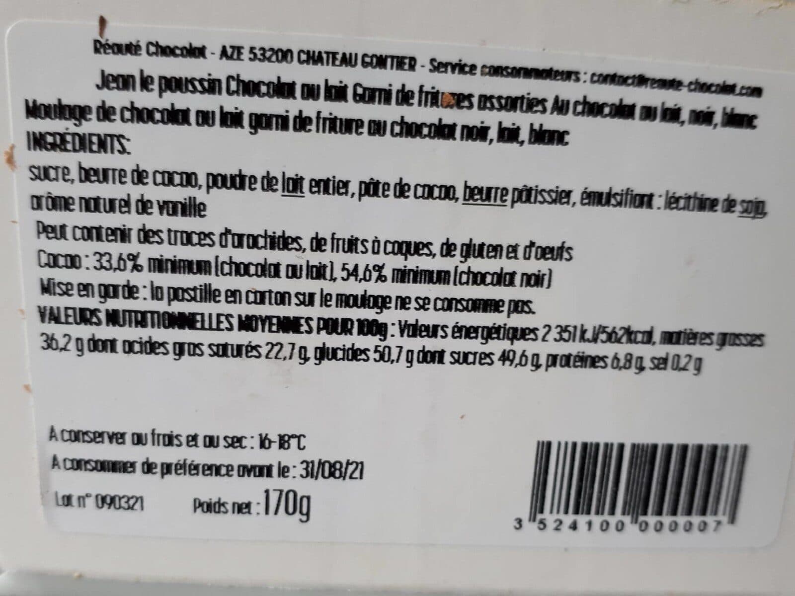 Réauté Chocolat Jean le poussin packshot