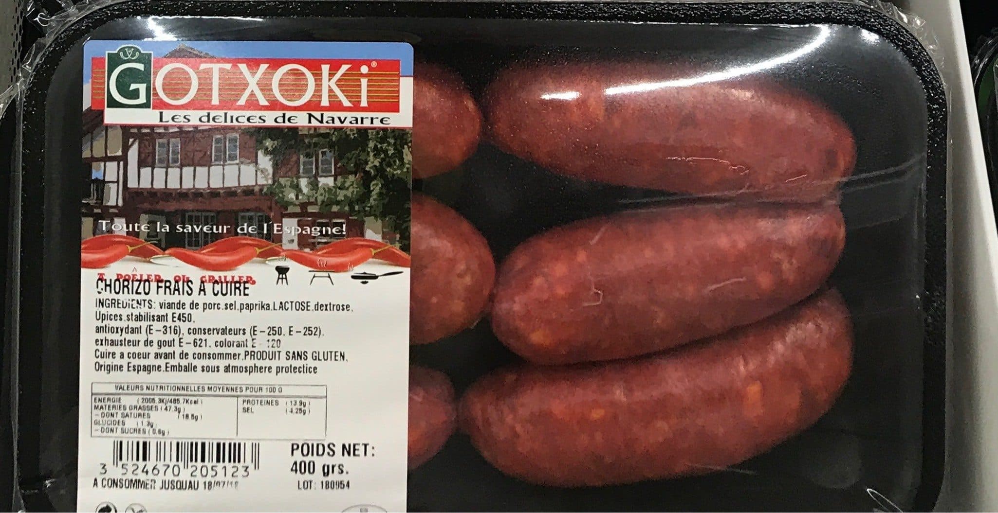 Gotxoki Chorizo frais à cuire packshot