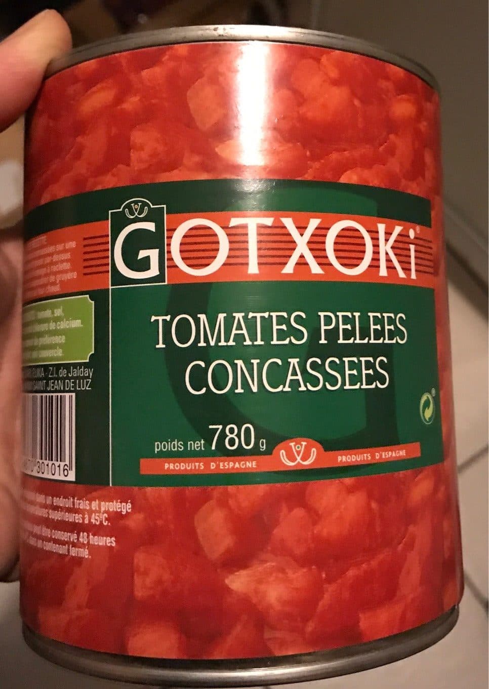 Gotxoki Tomates pelées concassées packshot
