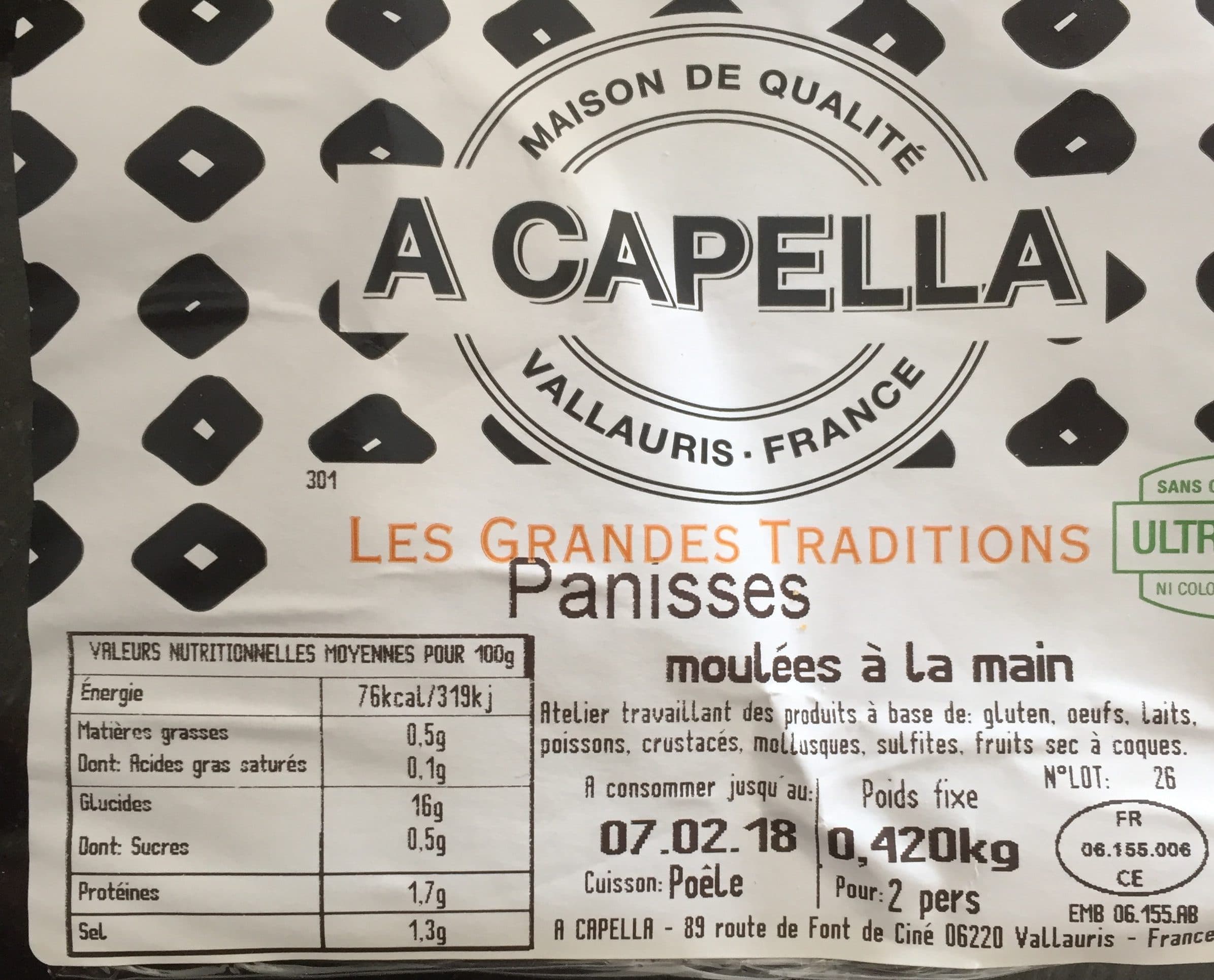 A Capella Panisses moulées à la main packshot