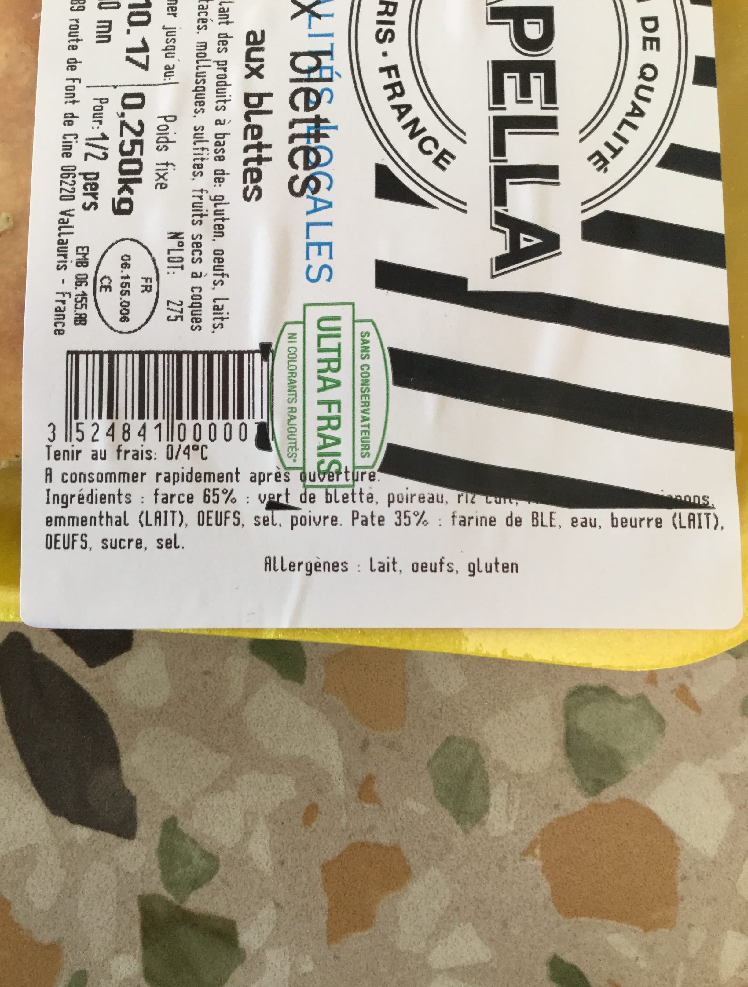 A Capella Tourte aux blettes packshot