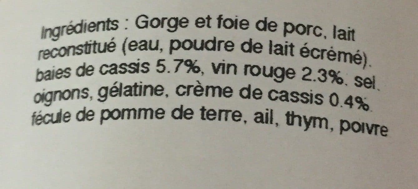 Open Food Facts Terrine de vigneronne aux baies de cassis packshot