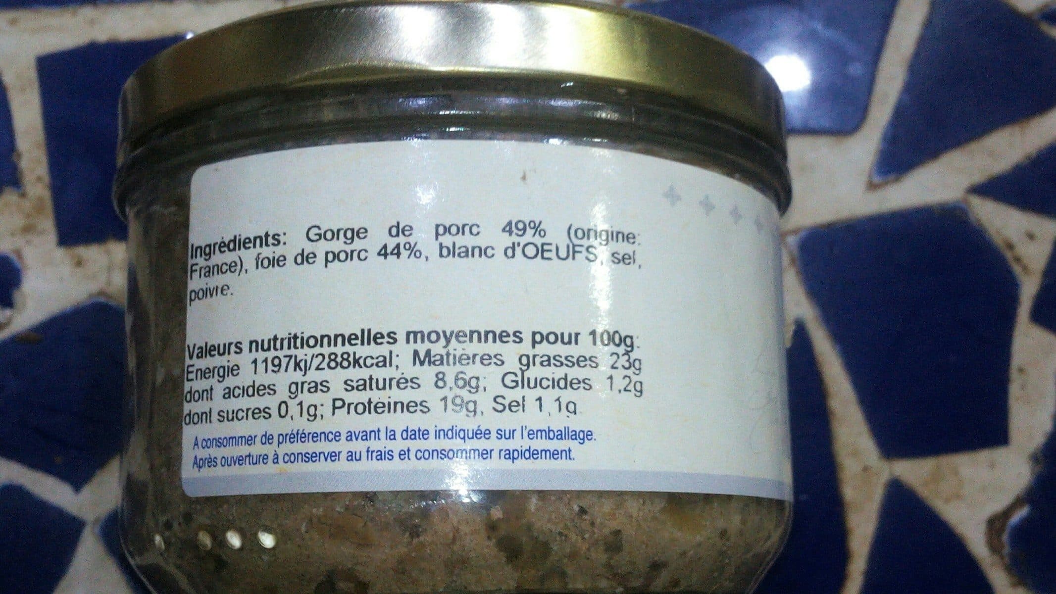 Open Food Facts Terrine de campagne packshot