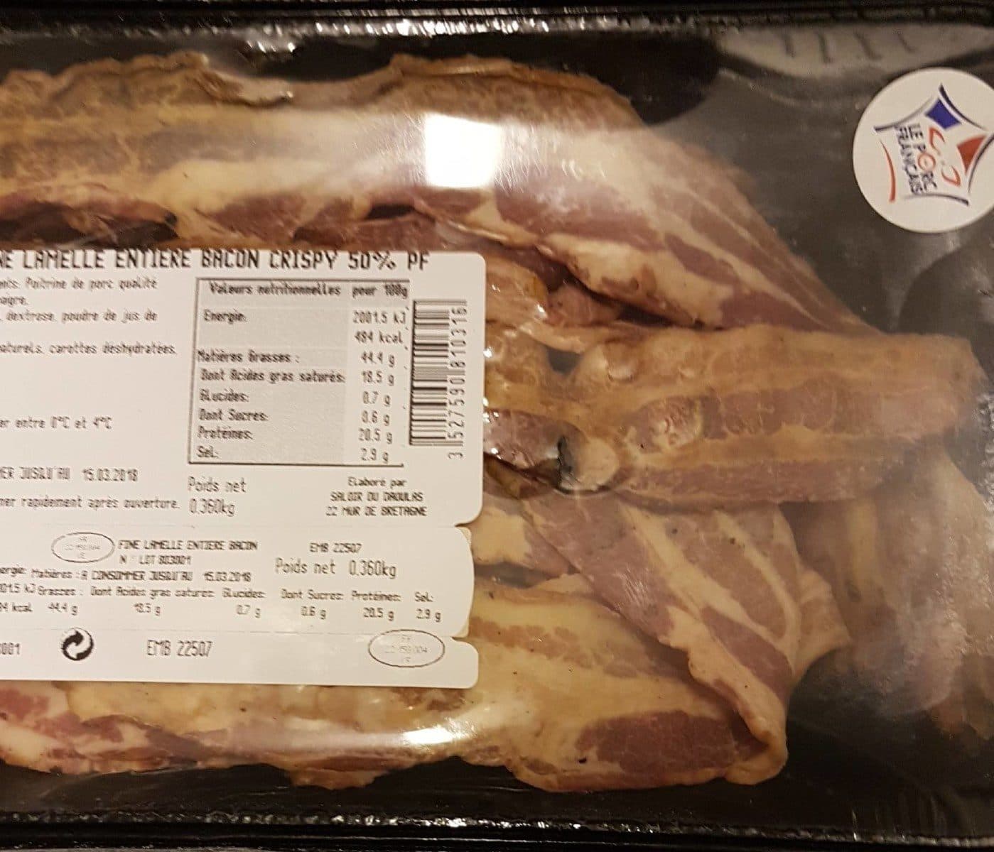 Le porc francais Fine lamelle bacon crispy packshot