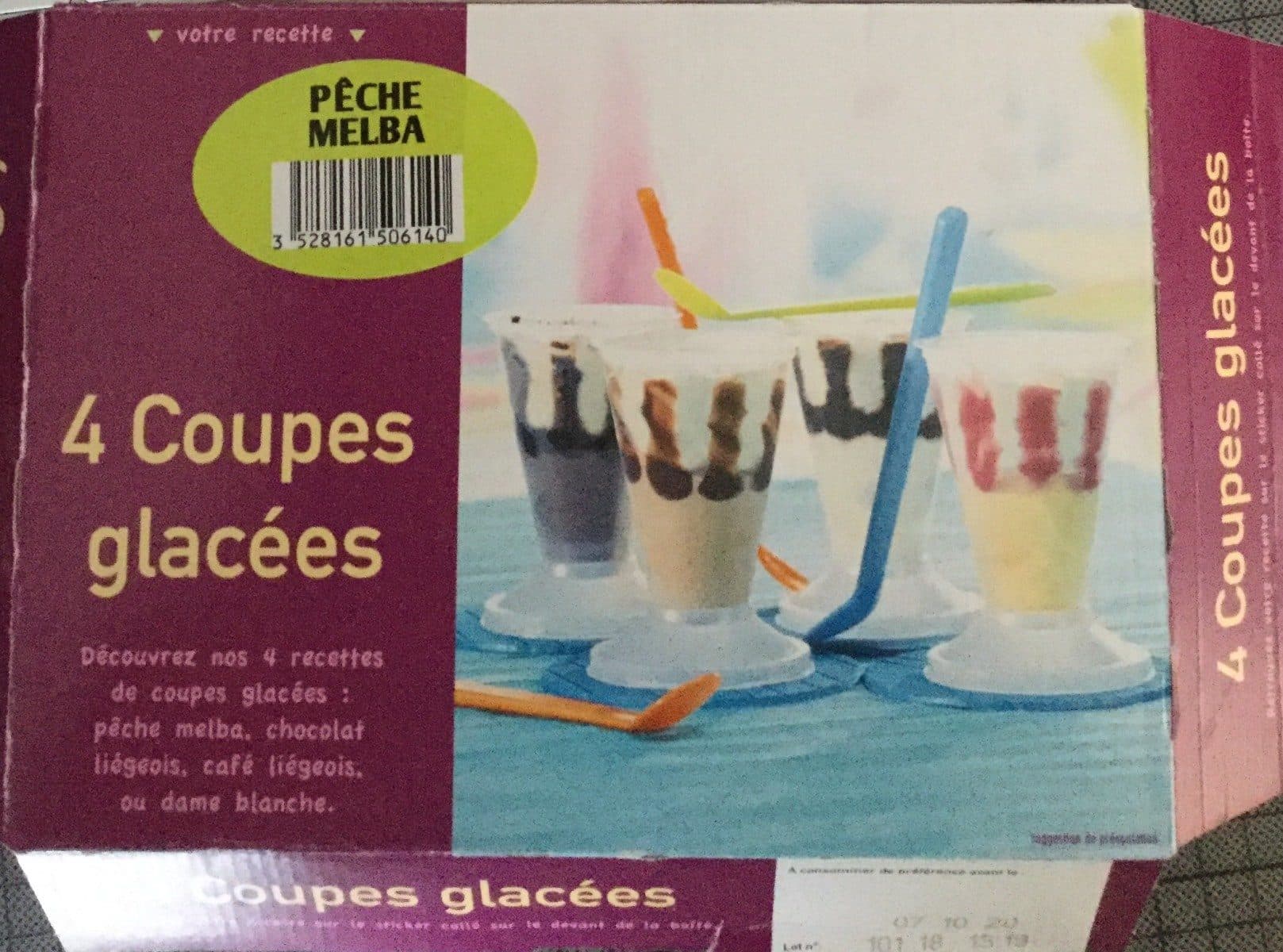 Open Food Facts 4 coupes glacées Pêche Melba packshot