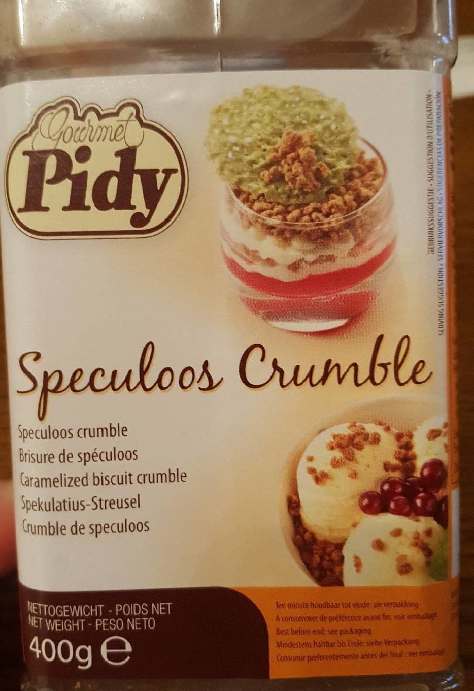 Gourmet Pidy Speculoos crumble packshot