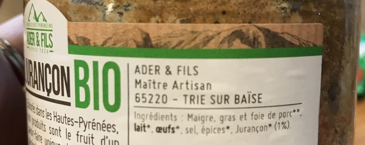 Ader & Fils Pâté au jurançon BIO packshot