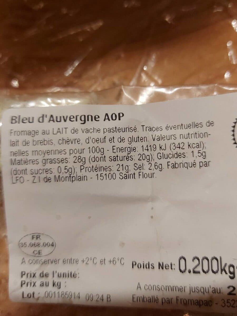 Fromapac Bleu auvergne AOP pasteurisé 28%MG 200G packshot