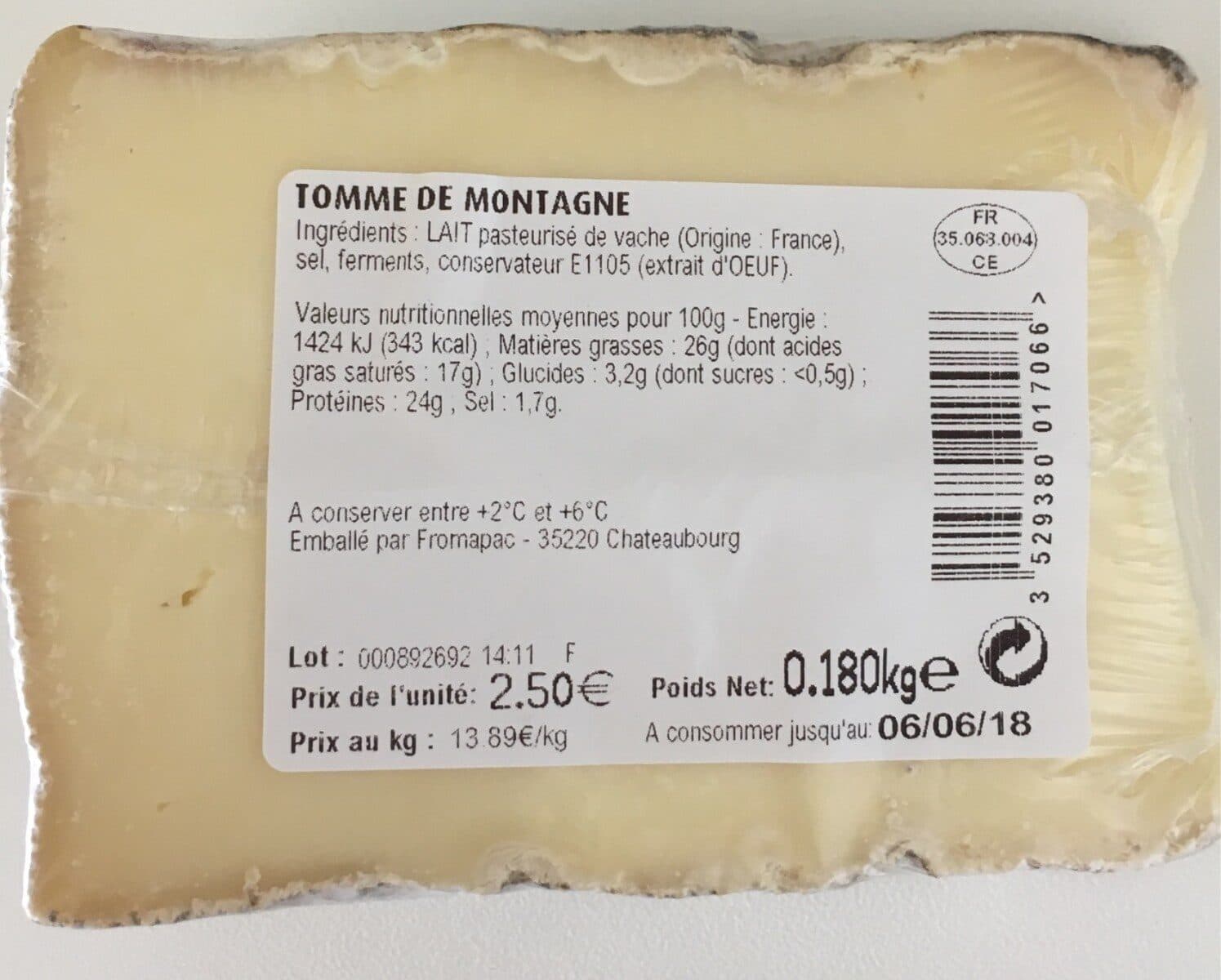 Fromapac Tomme de montagne packshot