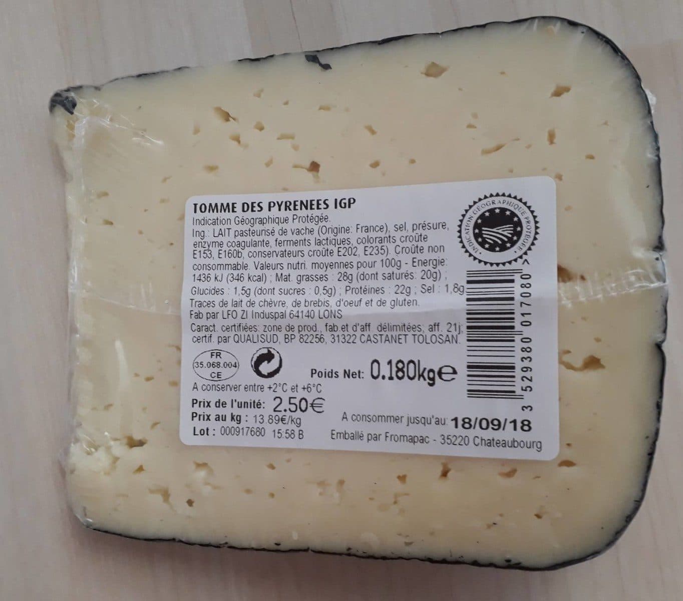 Fromapac Tomme des Pyrénées igp packshot