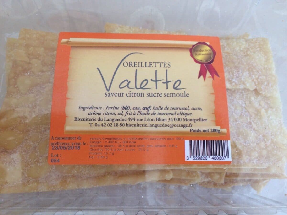 Valette Oreillettes saveur citron sucre semoule packshot