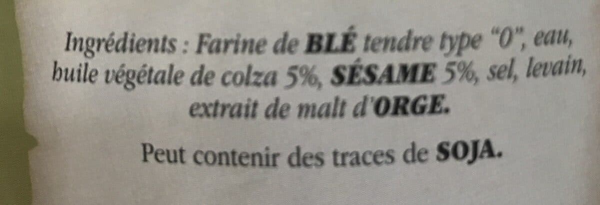 Open Food Facts Gressins Valette sésame packshot