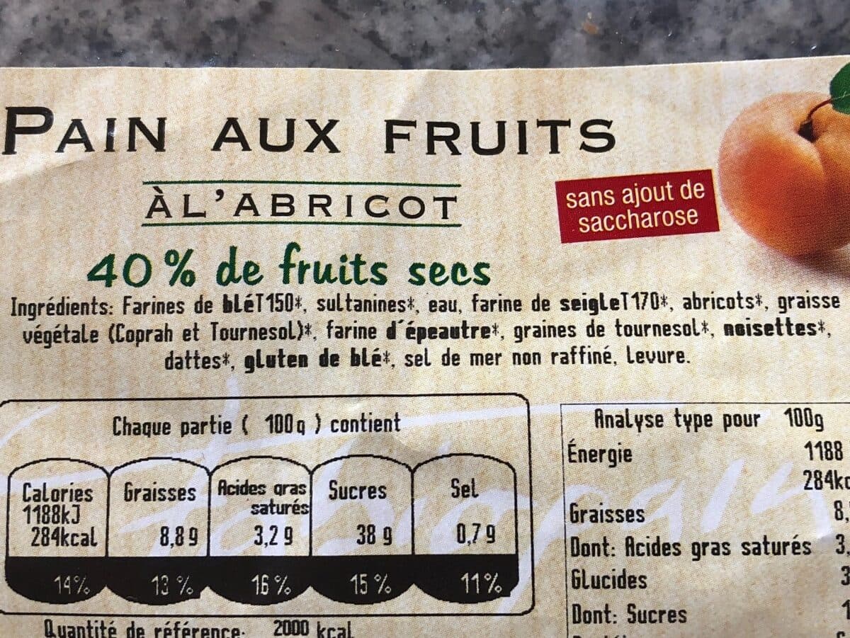Open Food Facts Pain aux fruits (à l'abricot) packshot