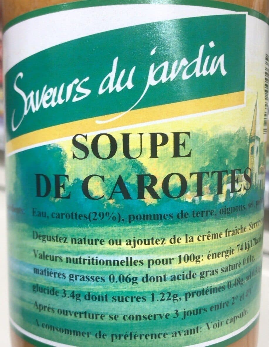 Open Food Facts Soupe de carottes packshot