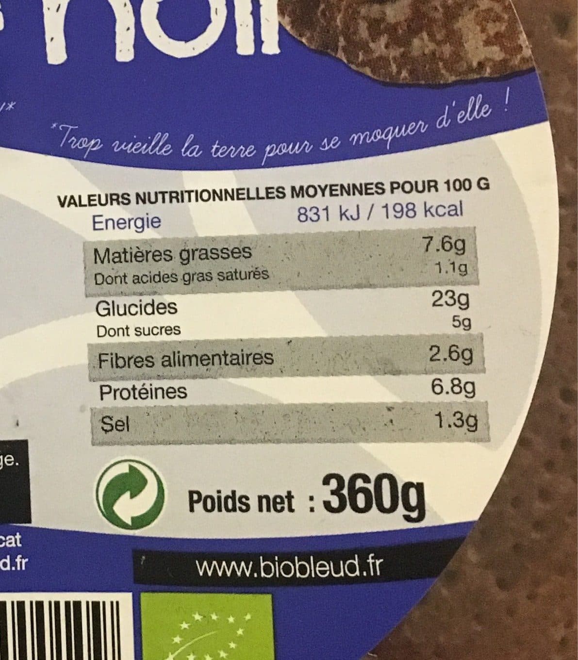 Bio Bleu Galette au ble noir packshot