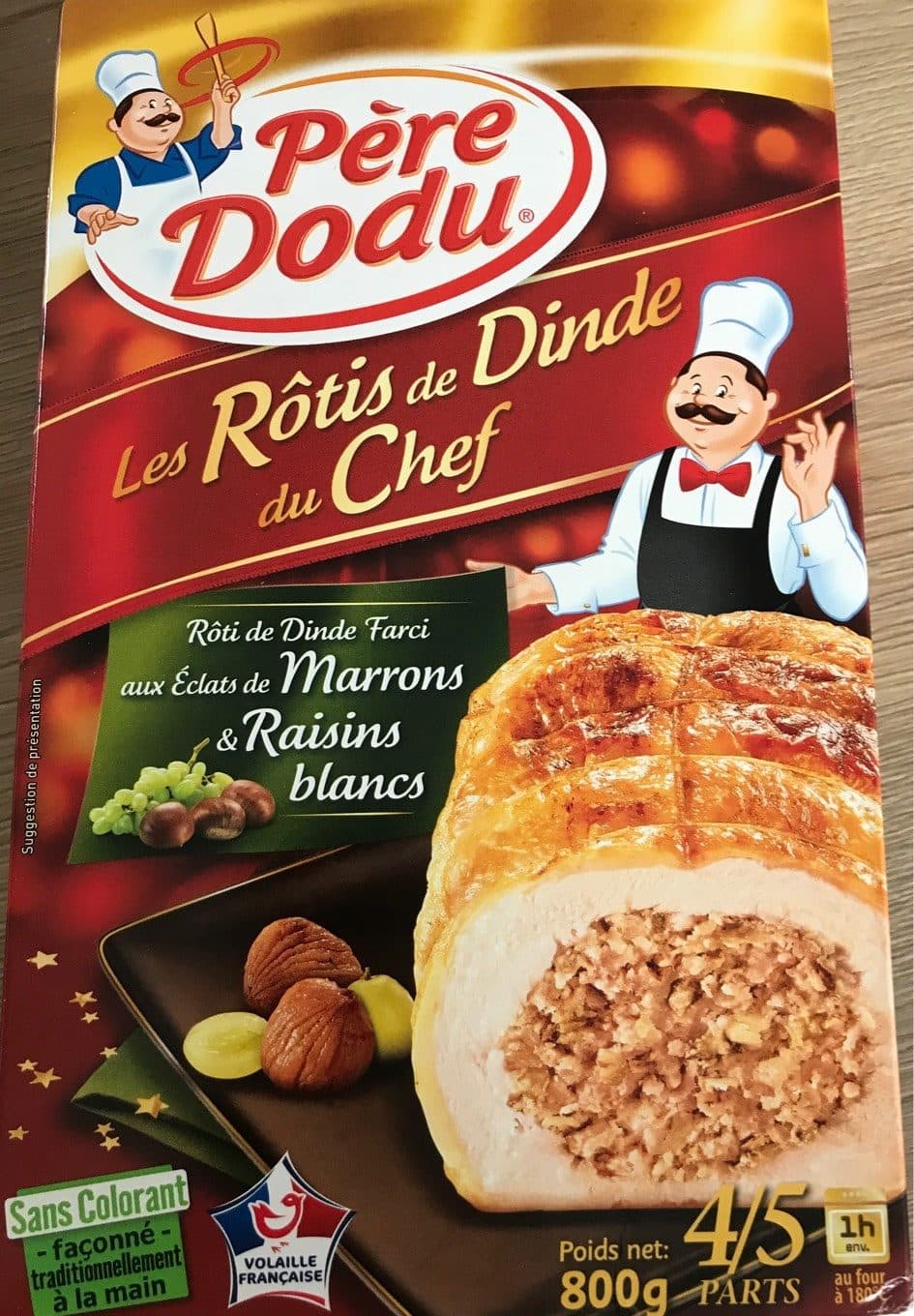 Père Dodu Les Rôtis de dinde du chef farci aux éclats de marrons & raisins blancs Père Dodu packshot