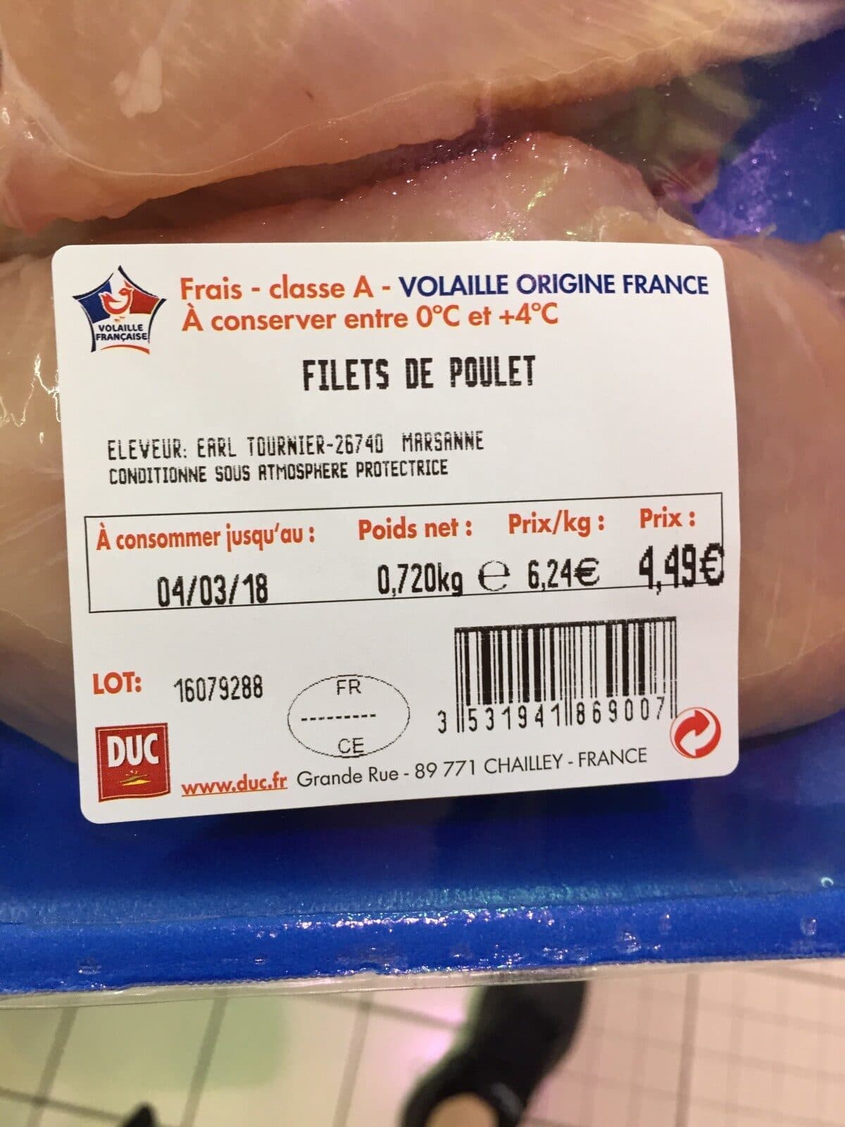 Duc Filet de poulet blanc packshot