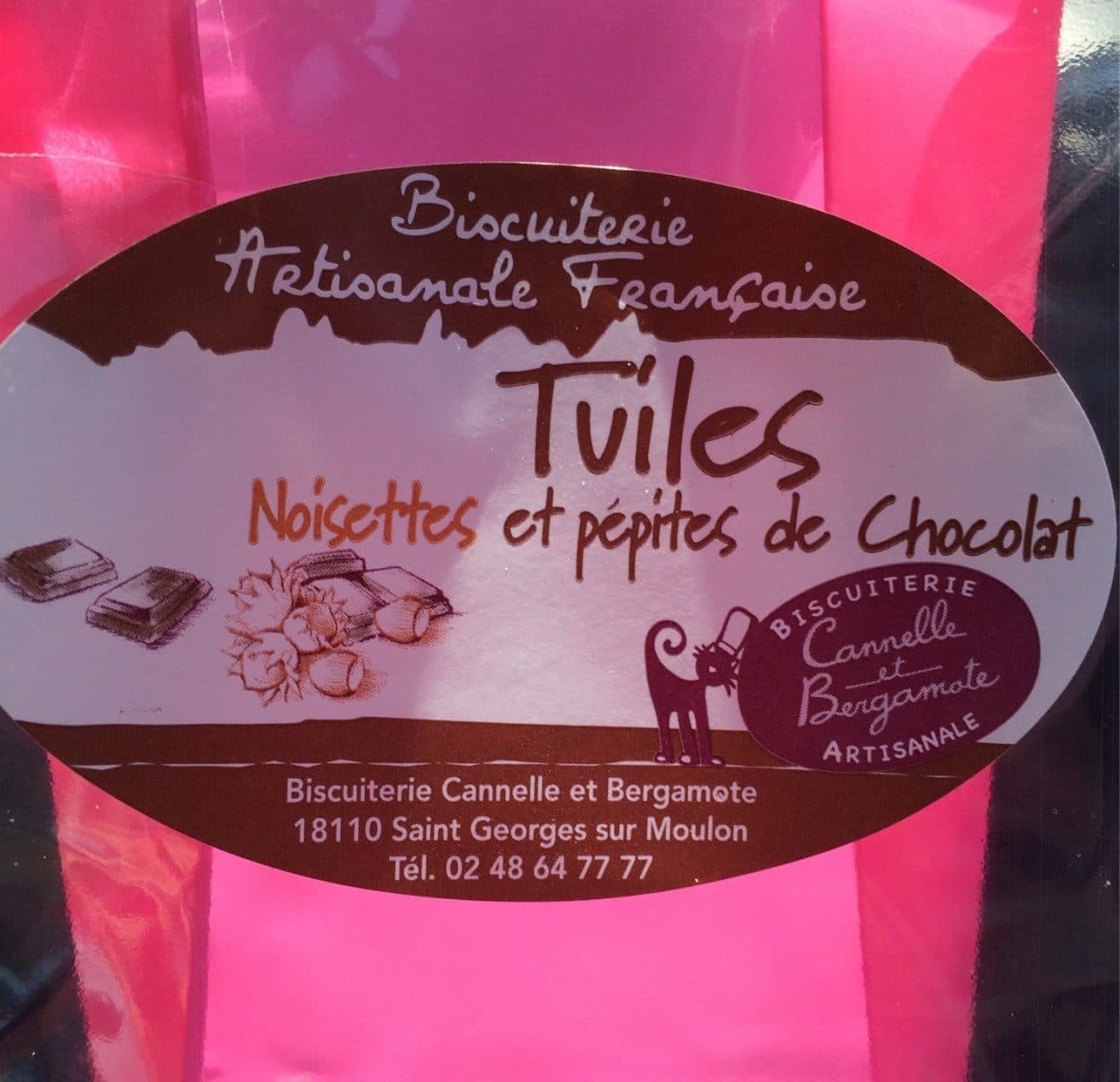 Open Food Facts Tuiles noisette et pépites de chocolat packshot