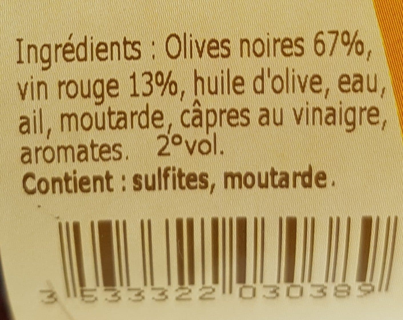 Open Food Facts Olivade noire du vigneron packshot