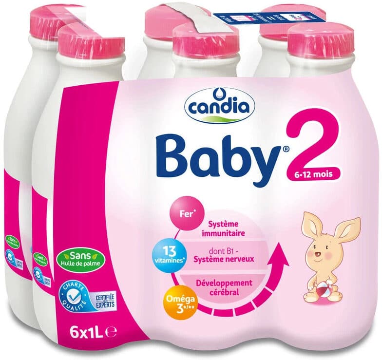 Candia Lait De Suite 2ème âge Babylait Dès 5 Mois 6 Fois 1 Litre packshot