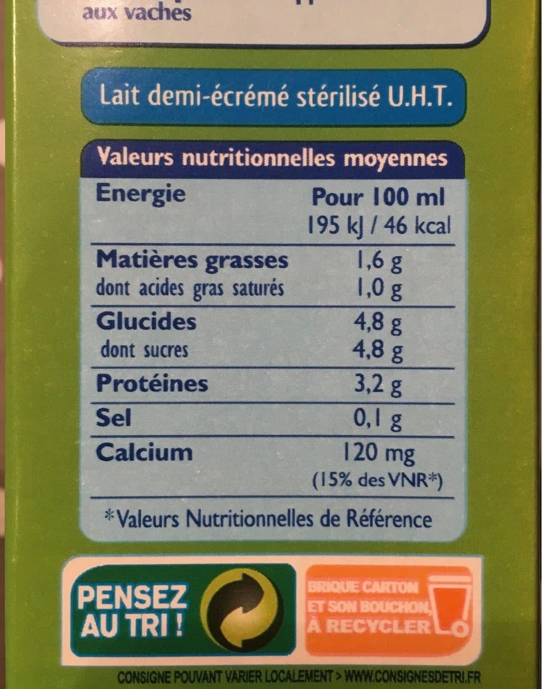 Candia Grand lait 1/2 ecreme brique packshot