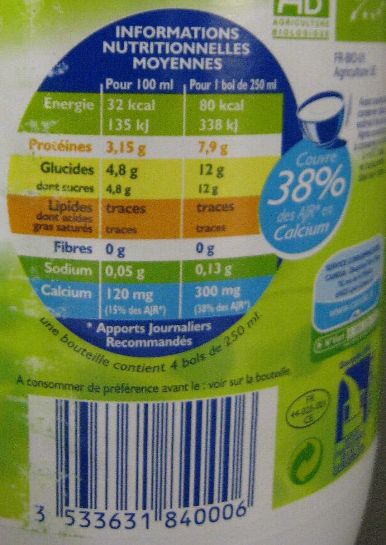 Candia Silhouette bio - Lait écrémé stérilisé UHT packshot