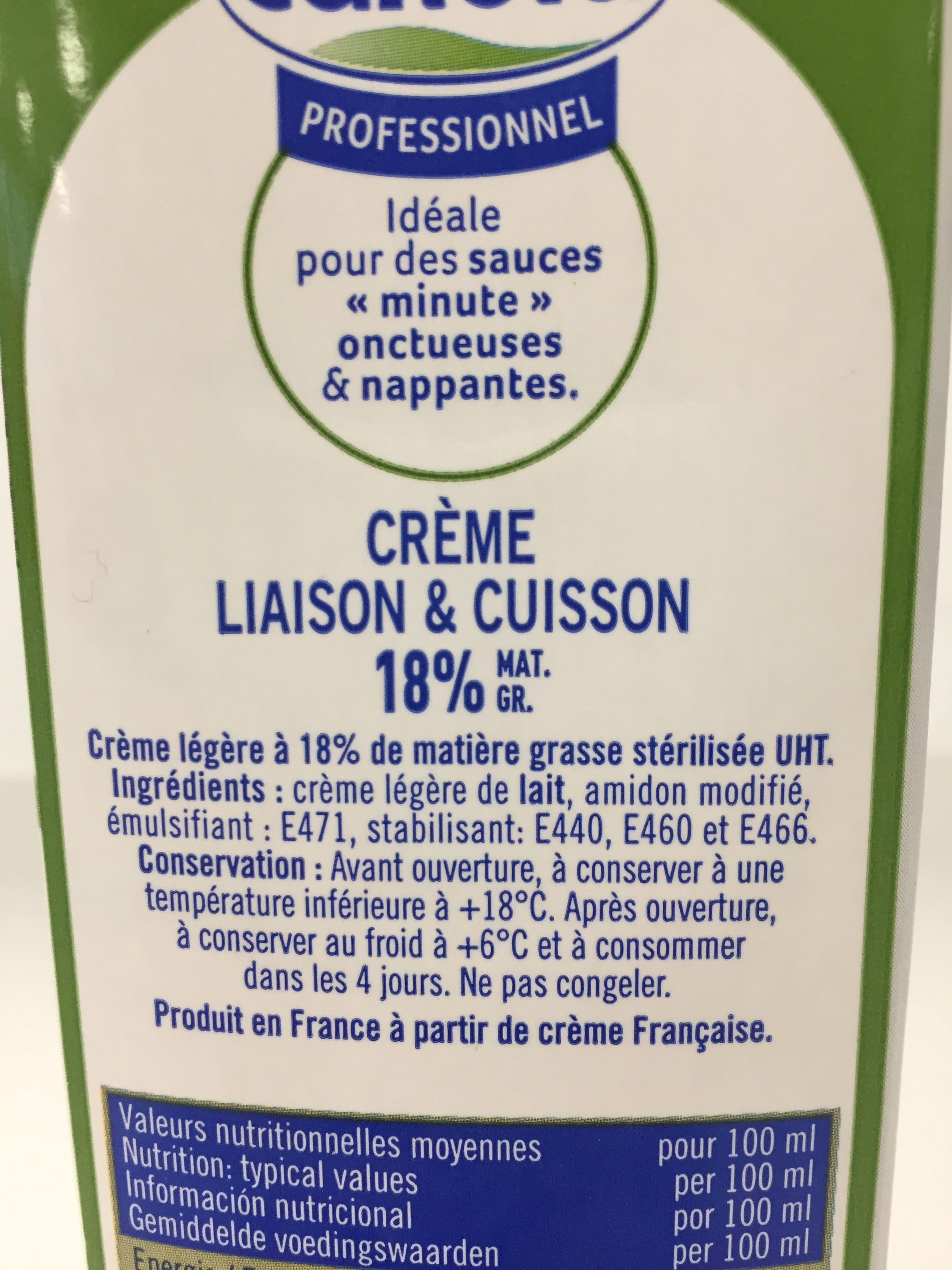 Candia Professionnel La Crème 18% MG Liaison & Cuisson packshot